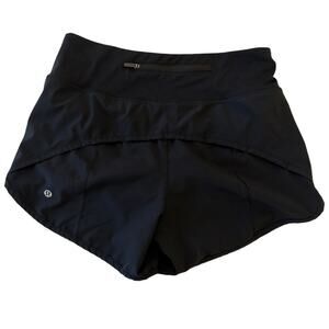 Lululemon Speed Up Short Black Size 6 Lined Running Shorts Zip Pocket